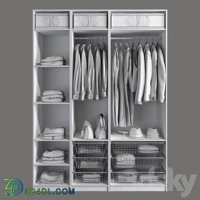 Wardrobe PAX from IKEA Clothes 3D Models