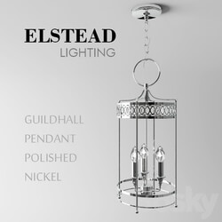 Guildhall Pendant Polished Nickel Pendant light 3D Models 