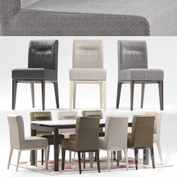 Table Chair Calligaris Esteso Wood table and Calligaris Tosca chairs 