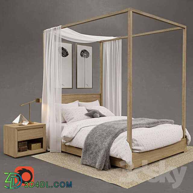 RH Callum storage canopy bed