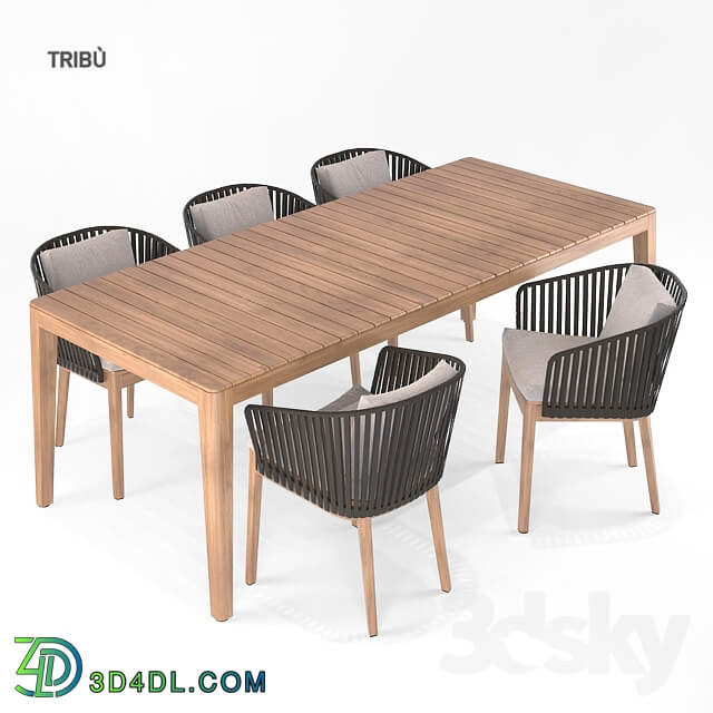 Table Chair Tribu Mood armchair table