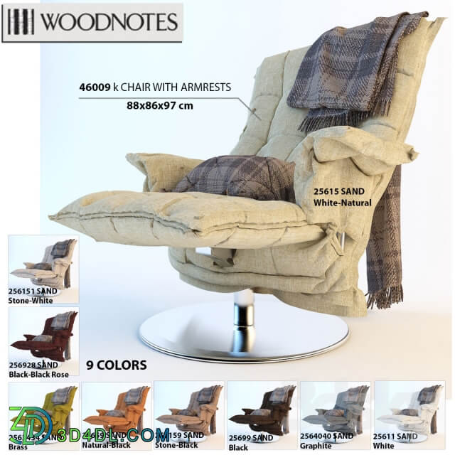 Armchair Woodnotes K CHAIR WITH ARMRESTS