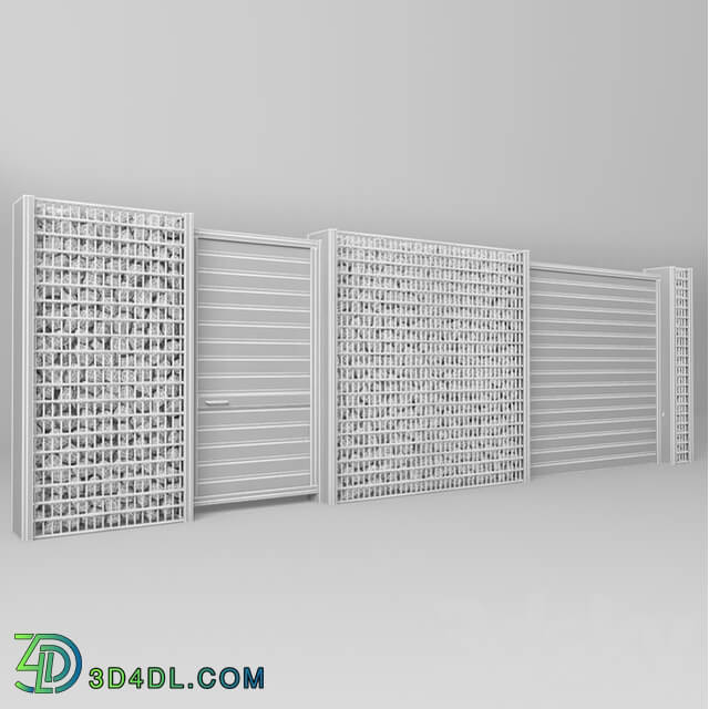 Fence gabion 3D Models