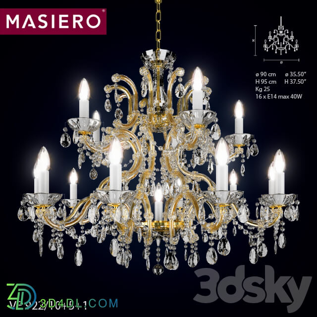 Masiero ve 922 10 5 1 Pendant light 3D Models