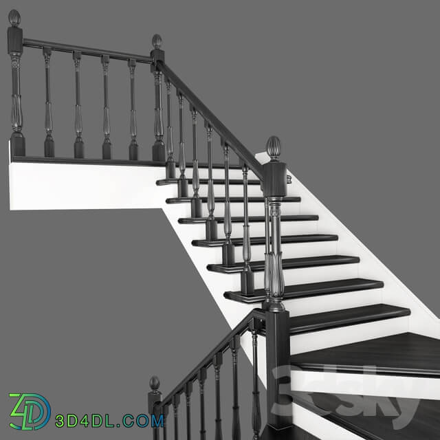 Two staircase ladder with staggered steps 2 version