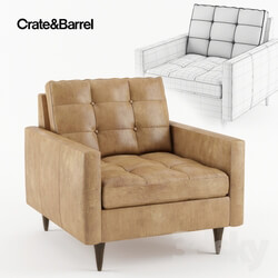 Crate amp Barrel Petrie Leather Chair 