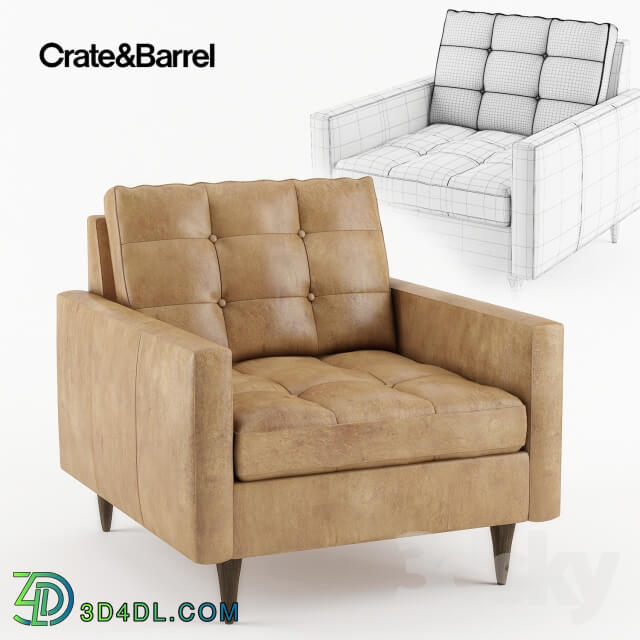 Crate amp Barrel Petrie Leather Chair