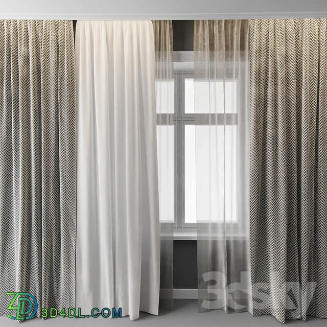 Curtains with window