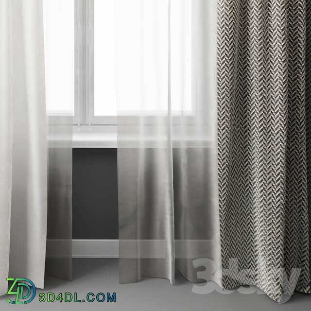 Curtains with window