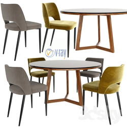 Table Chair Poliform Dining Chair Set 2 