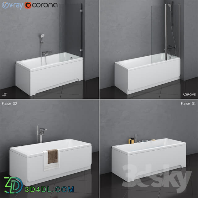 A set of baths Ravak set 13 10 Chrome Formy 01 Formy 02 