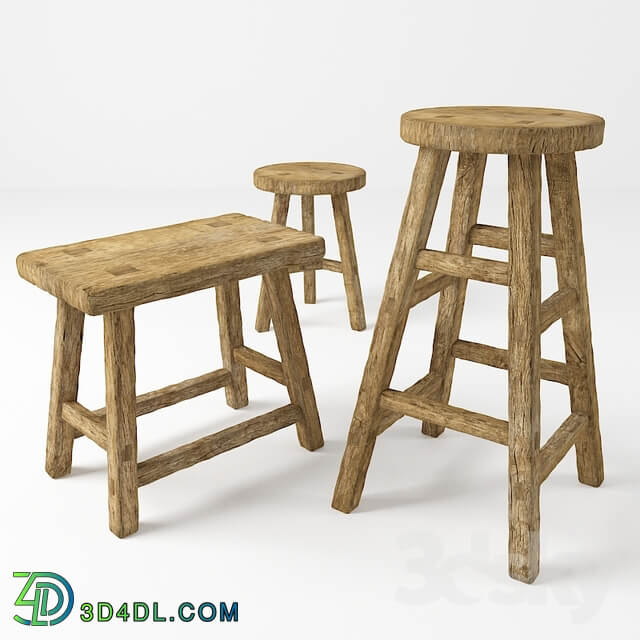 Rustic chairs. Rustic stools