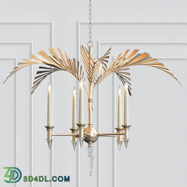 Palm Frond 5 Light Chandelier Pendant light 3D Models