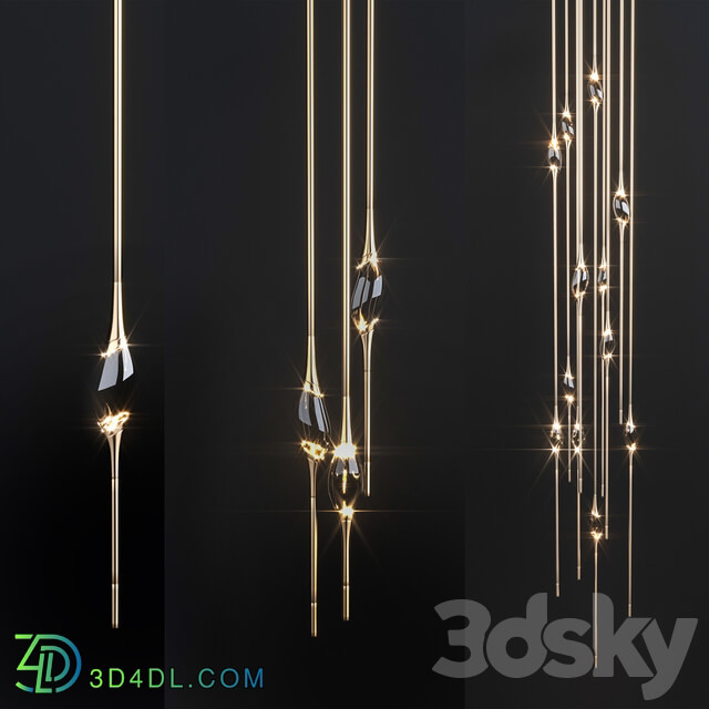 Lamps IL PEZZO Round chandelier Pendant light 3D Models