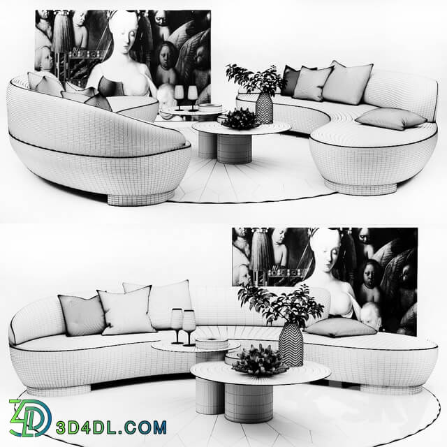 Sofa Vladimir KAGAN Free Form Curved Sofa