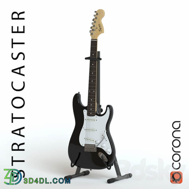 Squier Fender stratocaster Electric Guitar 3D Models