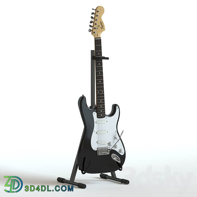 Squier Fender stratocaster Electric Guitar 3D Models