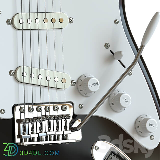 Squier Fender stratocaster Electric Guitar 3D Models