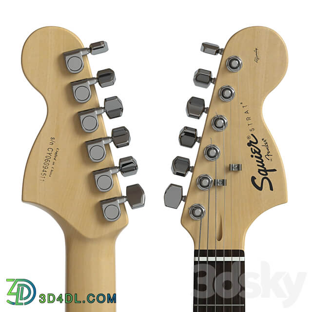 Squier Fender stratocaster Electric Guitar 3D Models