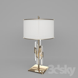 Brass and Crystal Rod Table Lamp 