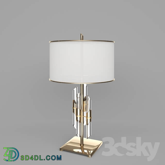 Brass and Crystal Rod Table Lamp