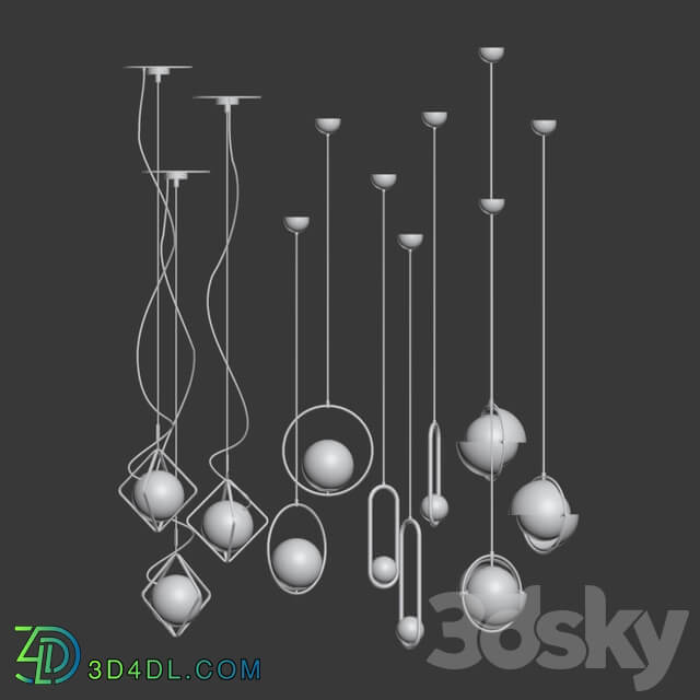 Ceiling Light Collection 4 Type Pendant light 3D Models