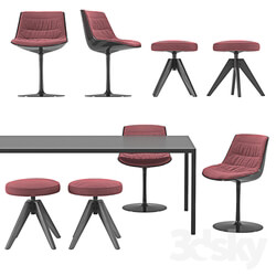 Table Chair MDF Italia Flow Chairs and Tense Table 