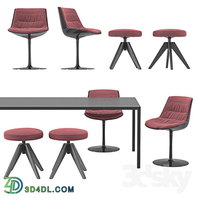 Table Chair MDF Italia Flow Chairs and Tense Table