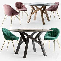 Table Chair Calligaris Jungle round table Lilly chair set 