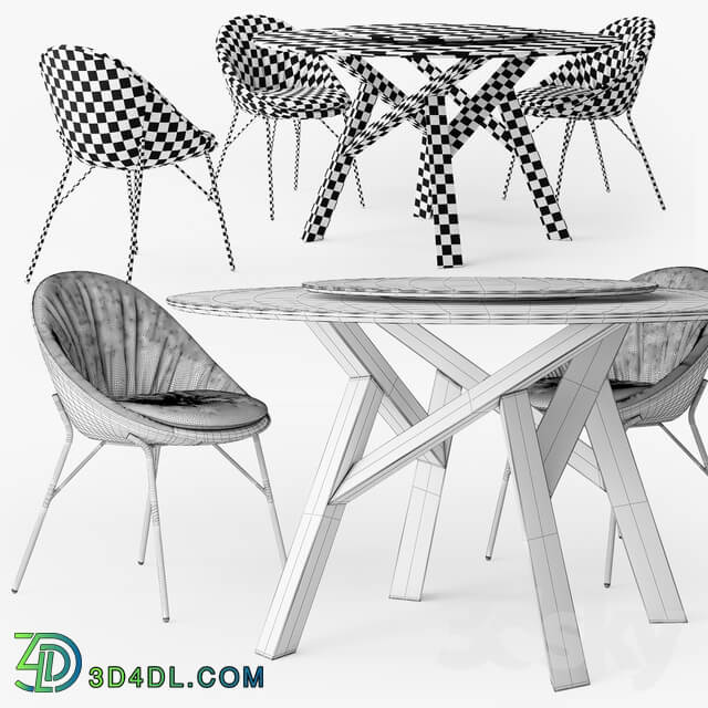 Table Chair Calligaris Jungle round table Lilly chair set