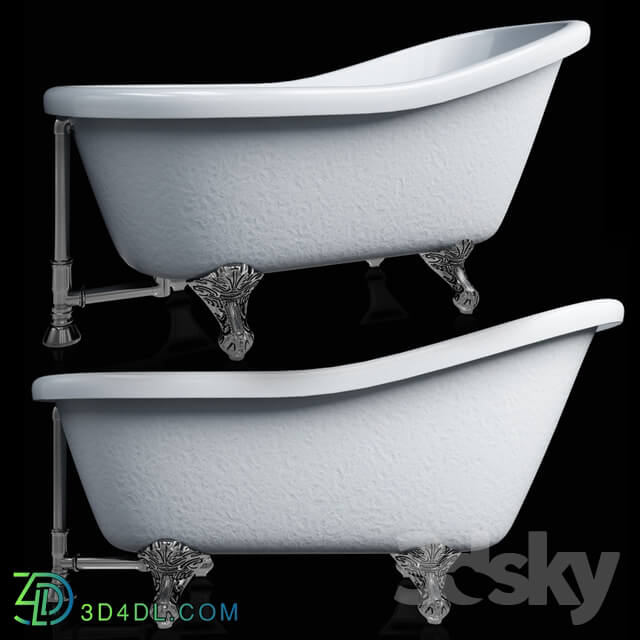 Bath Barclay Products 5 ft. Acrylic Ball and Claw Feet Slipper Tub in White