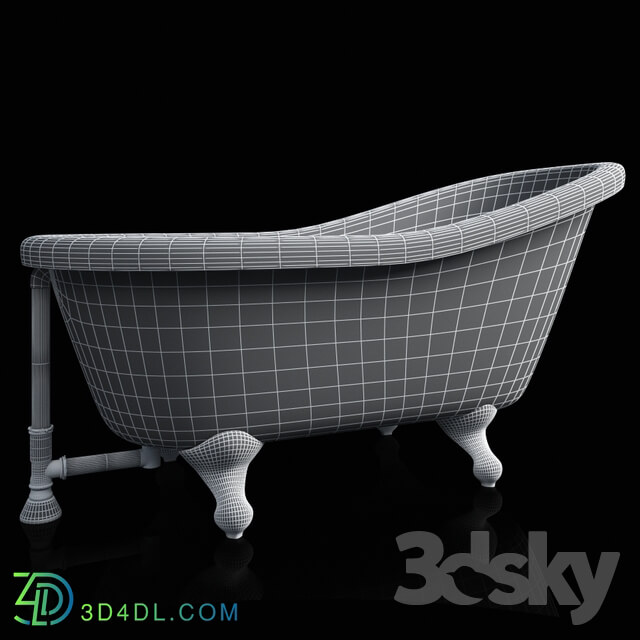 Bath Barclay Products 5 ft. Acrylic Ball and Claw Feet Slipper Tub in White