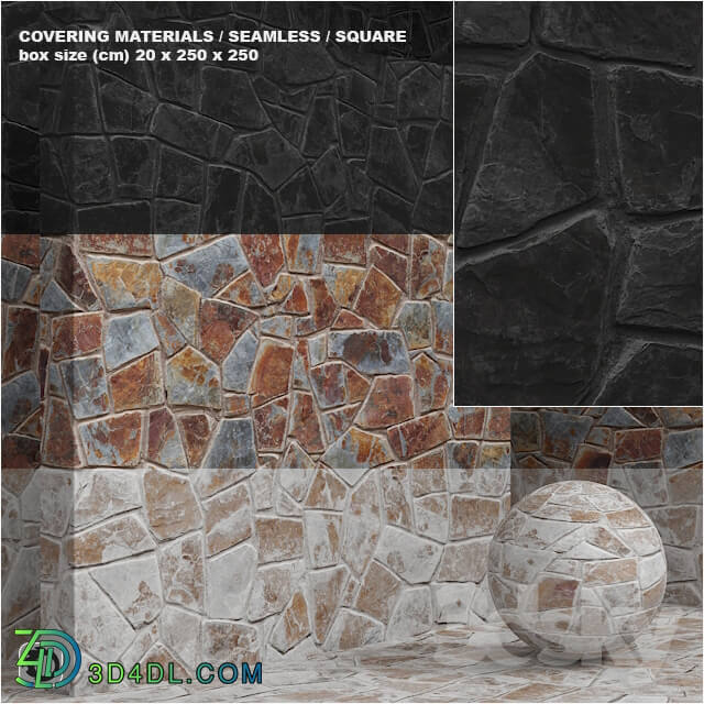 Stone Material seamless stone masonry set 11