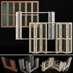 Folding stained Glass Aluminum Doors 