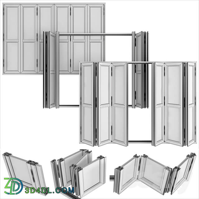 Folding stained Glass Aluminum Doors