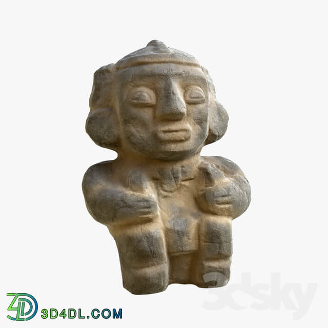 Stone Idol Sculpture PBR 3D Model