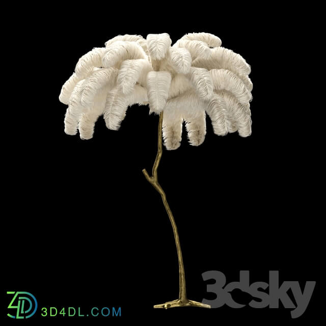 Other decorative objects Scenery from ostrich feathers