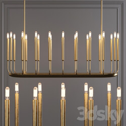 Restoration Hardware QUENOUILLES LINEAR CHANDELIER 50 Brass Pendant light 3D Models 