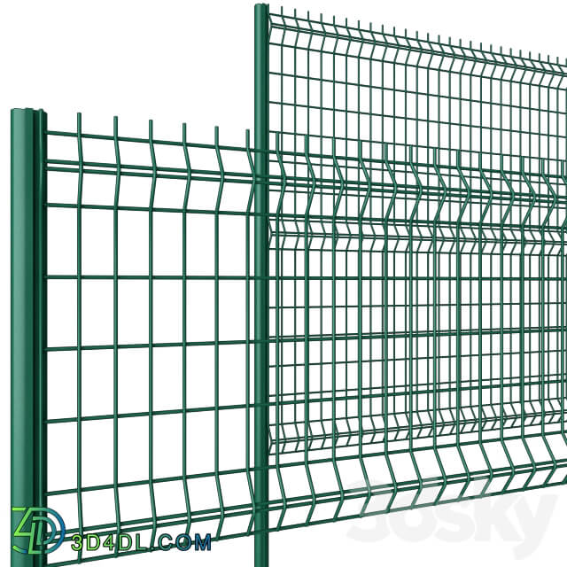 Fence for gates and gates 3D Models
