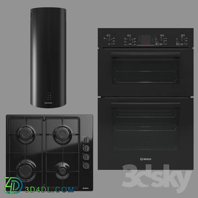 BOSCH and MAUNFELD home appliances collection black 