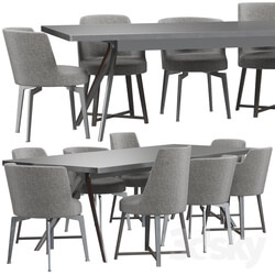 Table Chair Flexform Hera Chair and Zefiro Table 