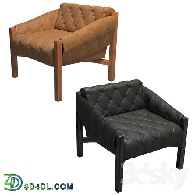 Abruzzo leather tufted chair