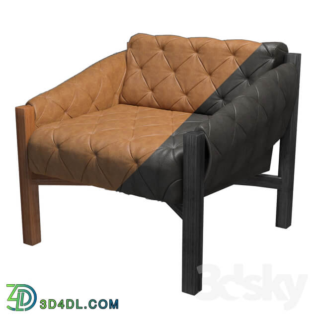 Abruzzo leather tufted chair