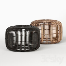 Other Small Flat Rattan Side Table 