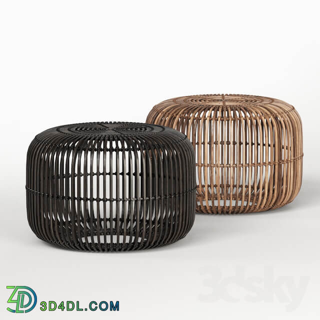Other Small Flat Rattan Side Table