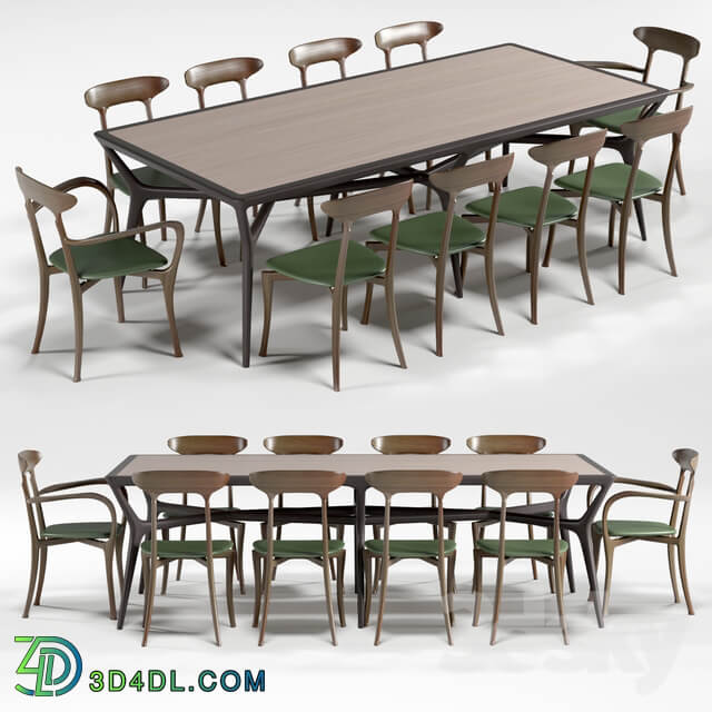 Table Chair CeccottiCollezioni SEVENMILES table MA BELLE chairs