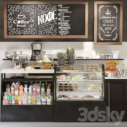 Design project of a cafe with a showcase with desserts and confectionery 3 3D Models 