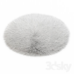 White round carpet fur 