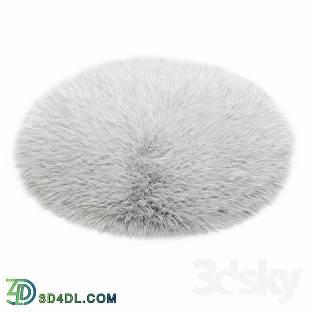 White round carpet fur