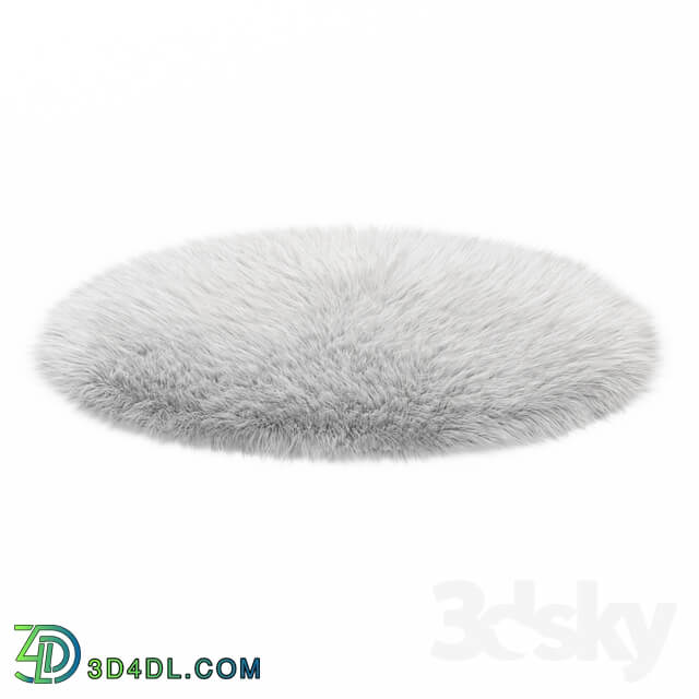 White round carpet fur